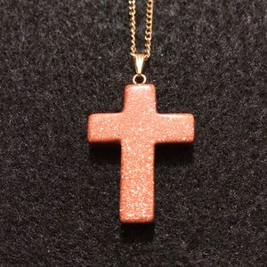 Glitter stone Cross Necklace